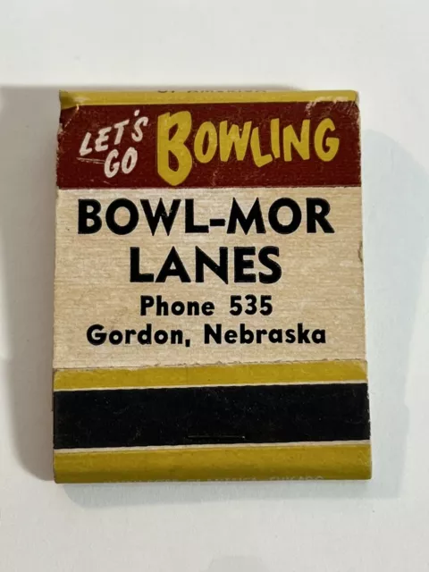 BOWL-MOR LANES GORDON, Nebraska Bowling matchbook FULL $5.77 - PicClick