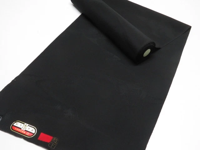 F07z520  Japanese Kimono Silk BOLT FABRIC  Black 354.3x14.4