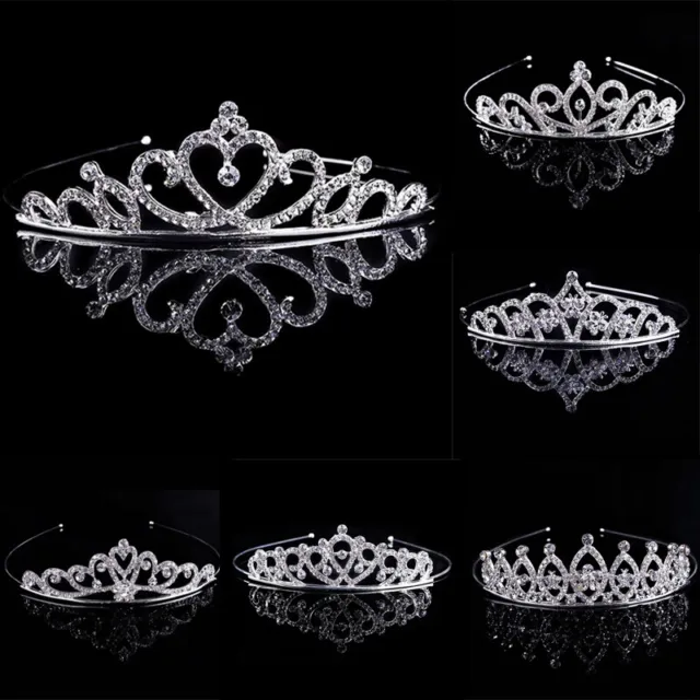 Princess Crystal Tiaras and Crowns Headband Kids Girls Love Bridal Prom Crown