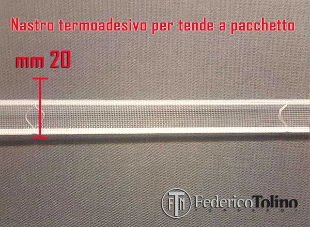 Fettuccia, riloga, nastro TERMOADESIVA per tende e tessuti montaggio a PACCHETTO