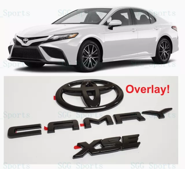 2018 - 2023 Toyota Camry Xse Gloss Black Emblem Overlay Kit (00016-32094)