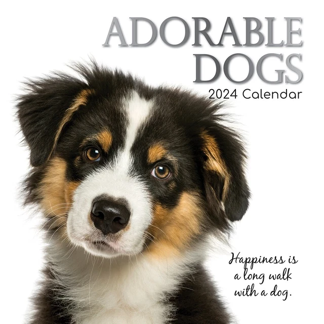 2025 CALENDAR CUTE Dogs Pet Square Wall 16 Month Home Office Christmas