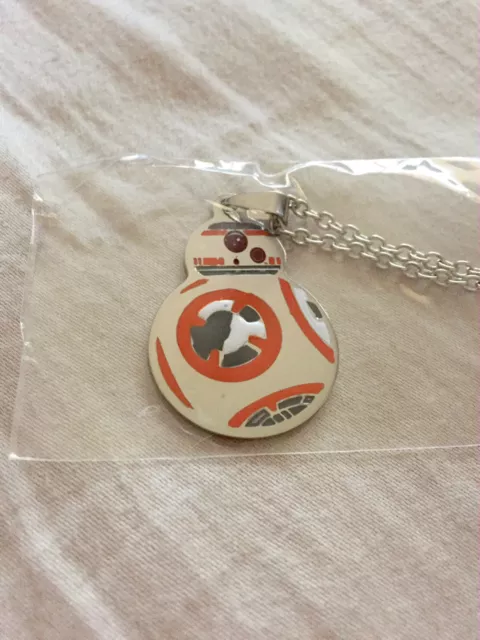 Star Wars Bb-8 Bb8 Metal Charm Pendant Figure W/Necklace *New* Rare Sale!