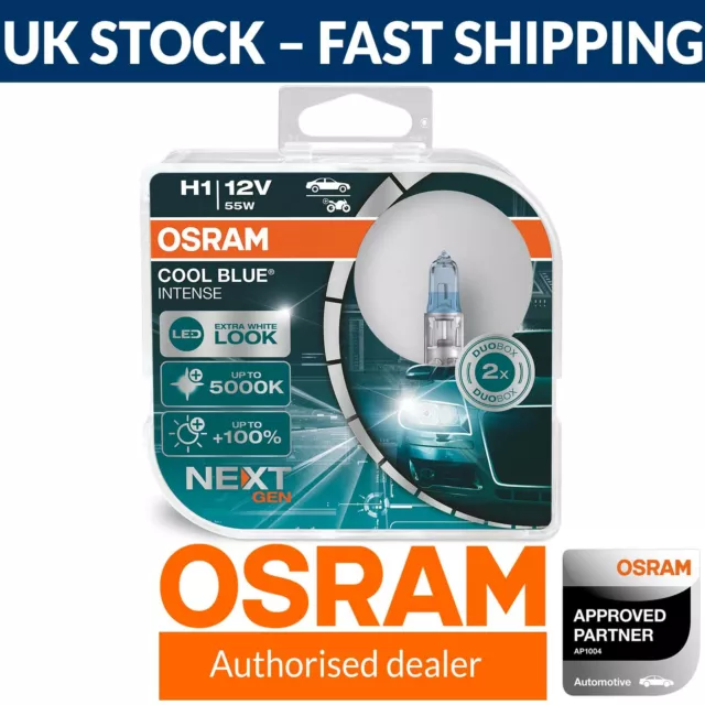 OSRAM Cool Blue Intense Next Gen H1 Headlight Bulbs (Twin) 64150CBN-HCB 5000K