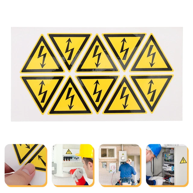 Adesivo avvertimento elettroshock adesivo allarme urto segnale di pericolo giallo