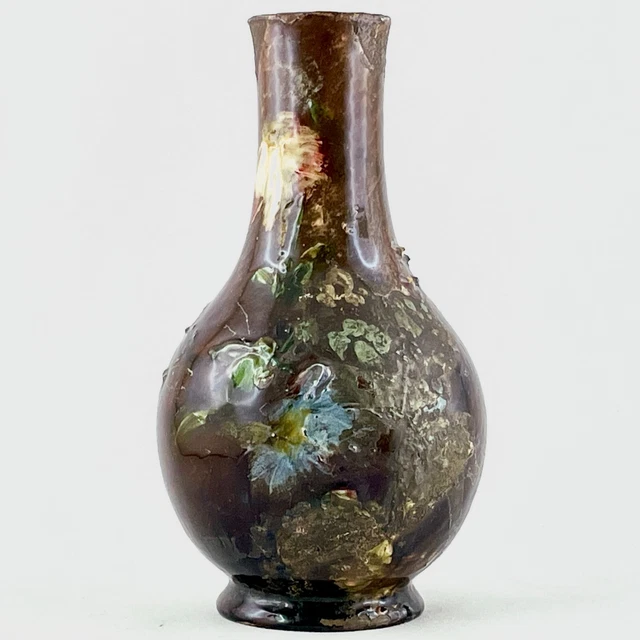 Sabot Barbotine MONTIGNY SUR LOING – Faïence, 19e, Motif Floral, Signé