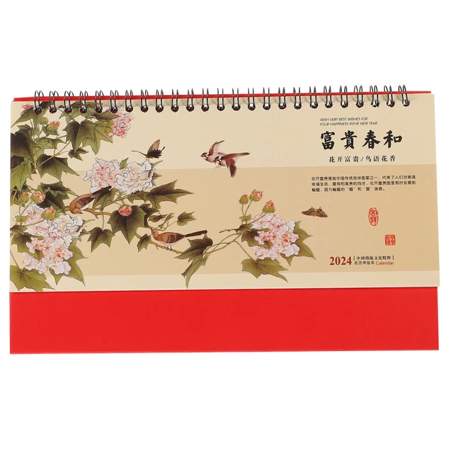 Chinesischer Tischkalender 2024, Neujahrskalender 2024, freistehender