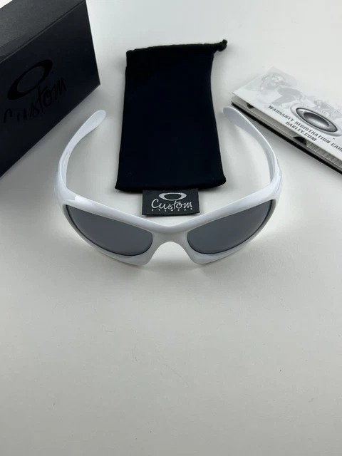 Oakley Monster Dog Polished White Grey Polarized Custom NEW