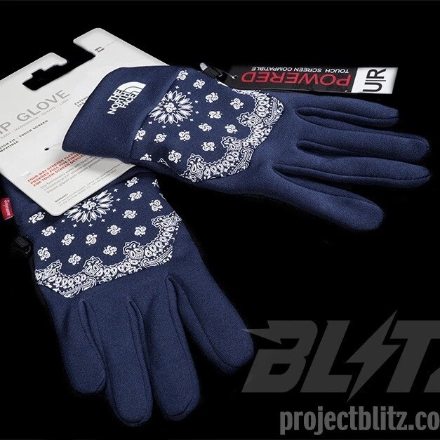 Supreme × NORTH FACE Bandana Etip Glove Supreme The North Face Bandana Gloves Red Men's - FW14 - US