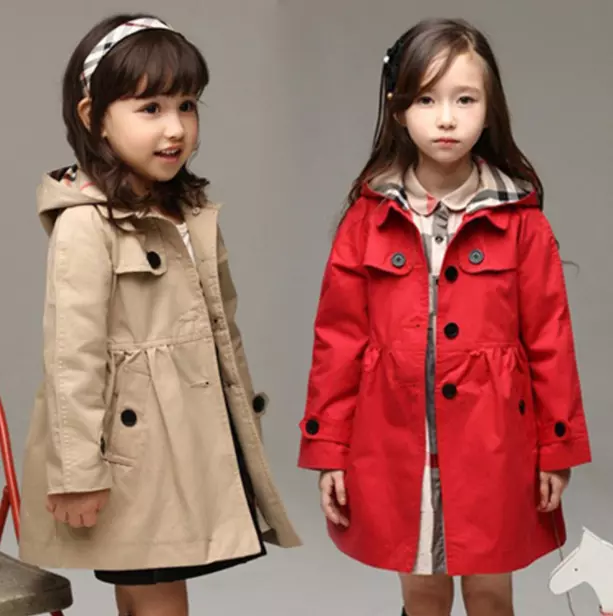 Children Baby Girls Hooded Fashion Trench Coat Windbreaker Jacket Outwear Tops