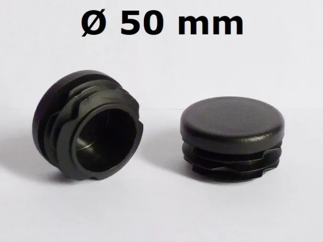 Ø 50 mm bouchon embout cap pour tube rond plastic PVC NOIR