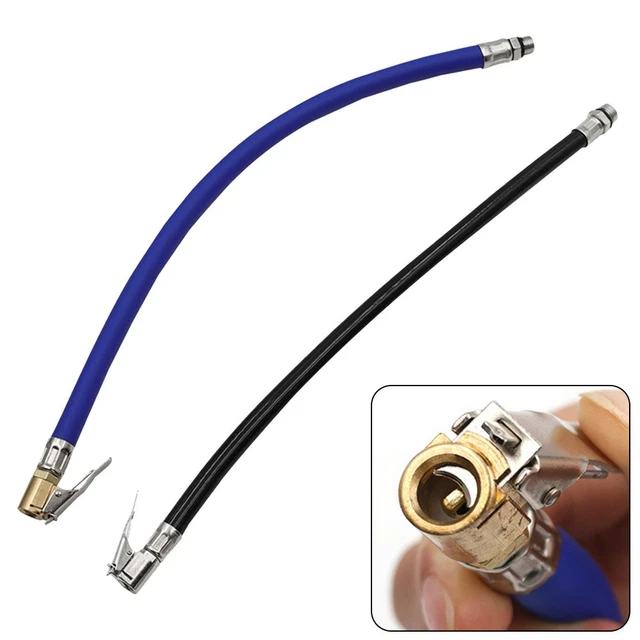 Tuyau Flexible Gonflage Pneus 66 Cm (26") - Pour Vélo Et Moto, Laiton, Clip Valve, Portable - 10