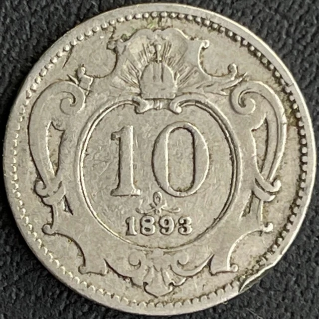 1893 Austria Coin 10 Heller KM# 2802 Europe Coins Foreign World Money Free Ship