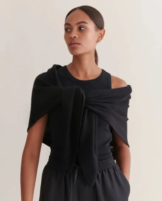Rise & Fall Bandana Shawl Wrap Scarf Cashmere Wool Black One Size BNWT RRP £95