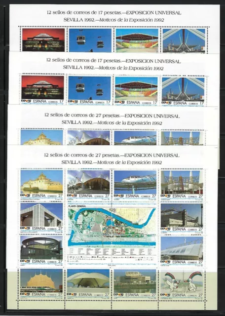 ESPAÑA. Año 1992. EXPO 92. 4 Minipliegos.