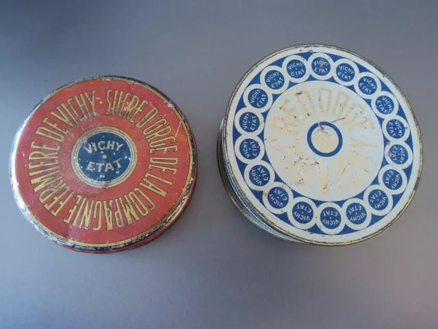 Lot de 2 boîtes sucre d'orge Vichy