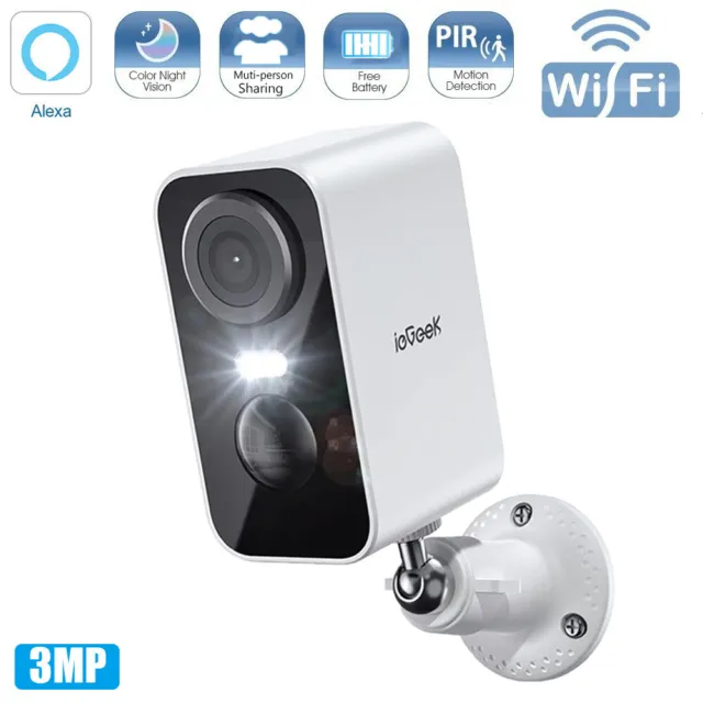 ieGeek Outdoor Battery Security Camera Wireless WiFi CCTV Color Night Vision 2K