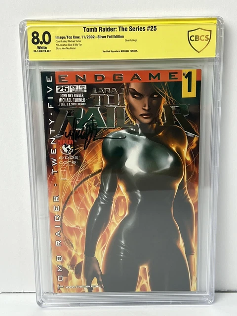 Tomb Raider: The Series #25 Silver Foil Edition CBCS 8.0 Michael Turner Signed