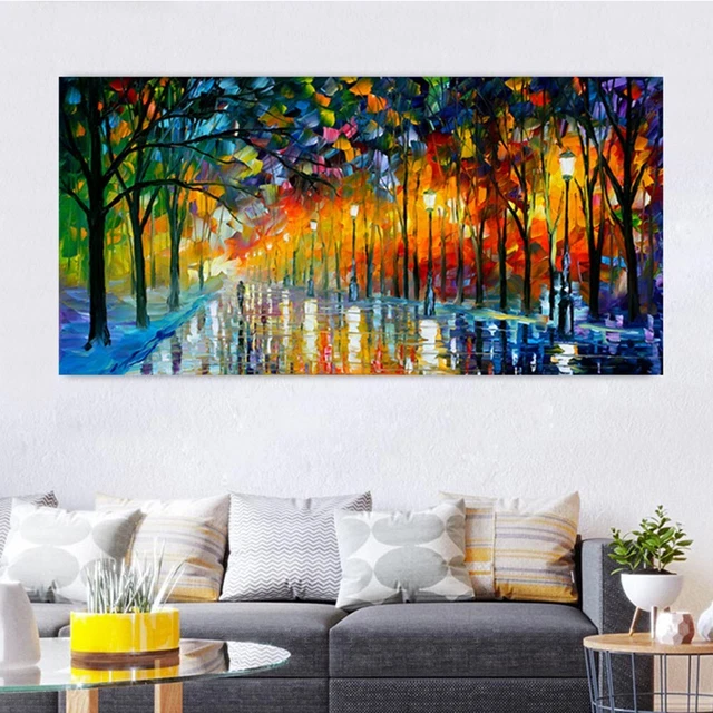 Iluminación Lona Pintura Mural Callejero Decoración 40*60cm Individual Moderno