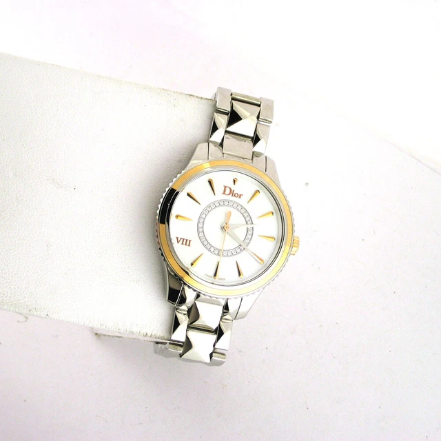 CHRISTIAN Dior VIII Montaigne VIII CD1521IO Diamond Swiss Quartz SS Link Watch