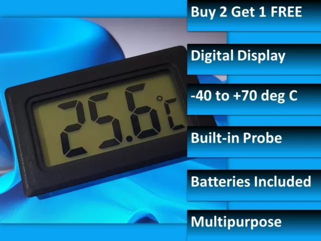 Multipurpose LCD Screen Display Thermometer with Built-in Probe and Batteries