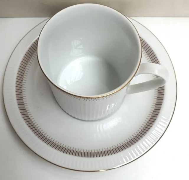 Arzberg by Hutschenreuther Larissa Porcelain Ribbed Cup Saucer c1966-71 Germany 2