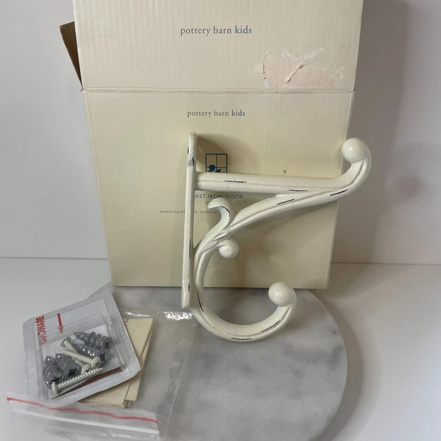 Pottery Barn PB Kids Ivory Cast Iron Wall Hook White w Hardware