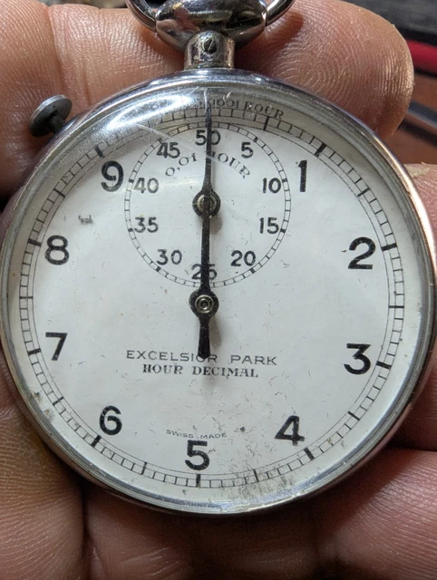 Chronomètre De Poche Excelsior Park Zivy & Cie Paris - Swiss Made, Manque Le Verre, Occasion