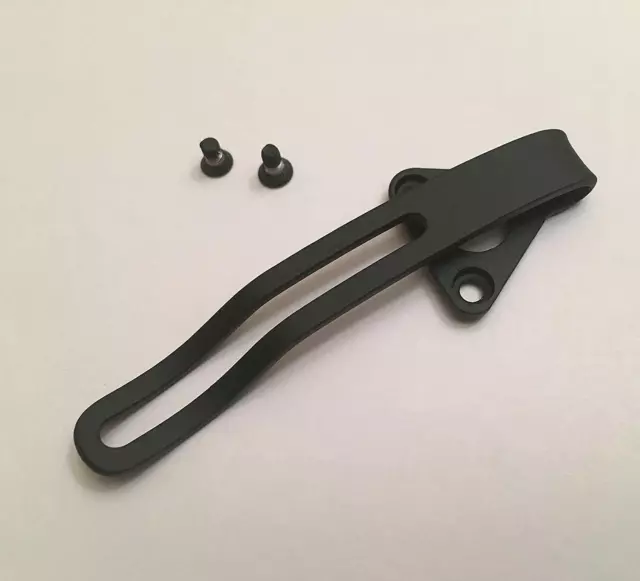 Matte Black Titanium Deep Carry Pocket Clip For Spyderco Military Knife C36GPBK