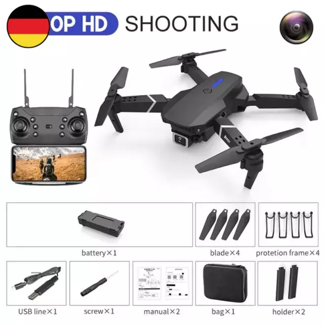 2022 E88Pro Rc Drohne 4K Profess Inal Mit 1080P Weitwinkel Hd Kamera Faltbarer H