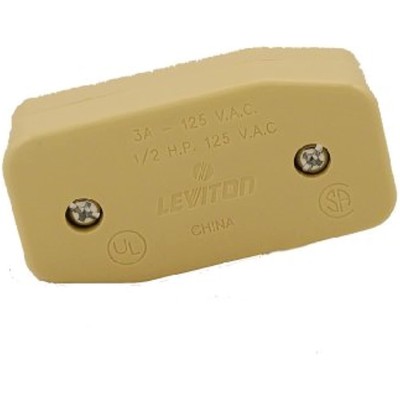 Leviton 5410-I Appliance Switch, Feed Thru Switch Rocker; Single Pole, Single