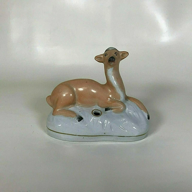 19th Century Staffordshire Deer on Rock