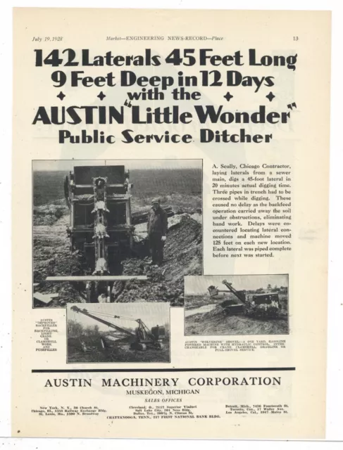 1928 Austin Machinery Co. Ad: Wolverine Shovel, Little Wonder. A. Scully Chicago