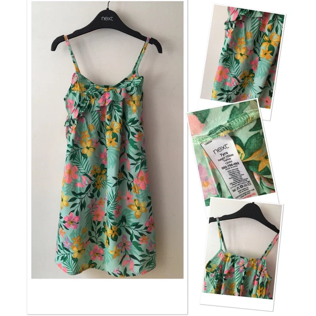 Next  Girls Summer Floral Strappy Floaty Sun Dress holiday  7 Years