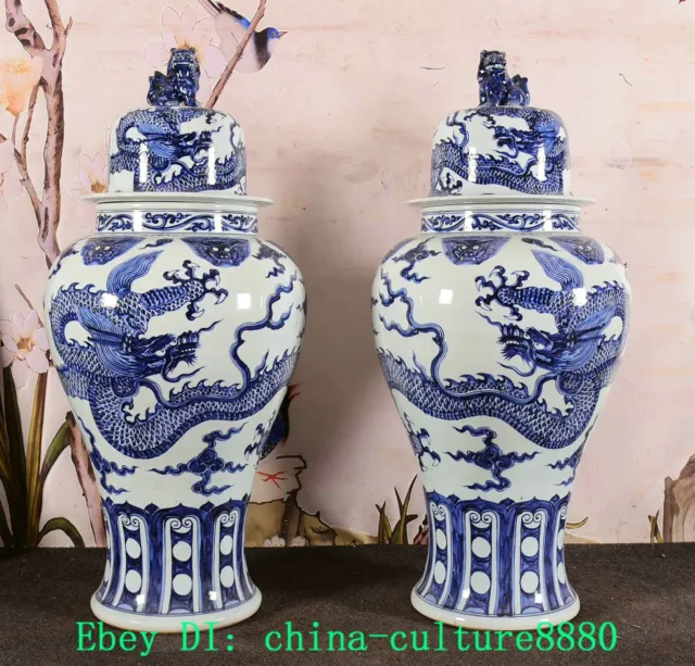 43.3 "minghuinde qingham fleur porcelaine Dragon veine Crocodile pot paire