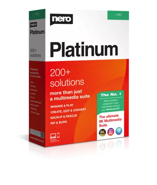 Nero Platinum Suite SE (1-Jahres-Lizenz) - Digital Download Key Code