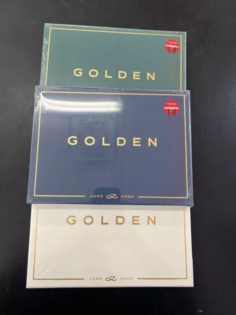 BTS Jungkook GOLDEN Album Set - 3 Versions Substance, Solid, Shine NEW SEALED