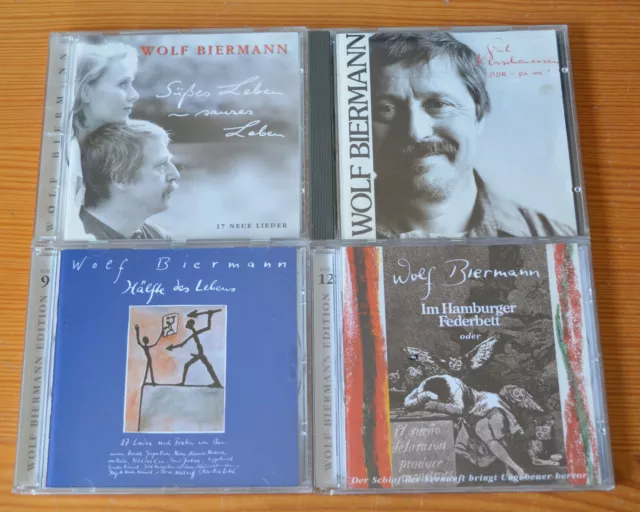 WOLF BIERMANN 4 CDs Süßes Leben,Gut Kirschenessen,Hälfte des Lebens,Hamburger Fe