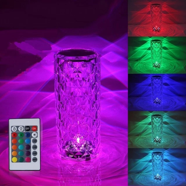 lampada da tavolo led ricaricabile tipo cristallo touch rgb bar casa hotel nuovo