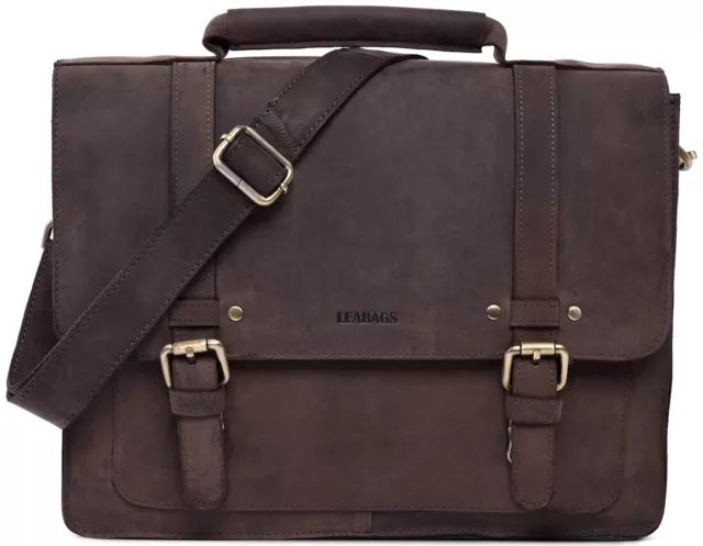 LEABAGS - Omaha - Leder Aktentasche Herren & Damen I Echtleder Laptoptasche bis