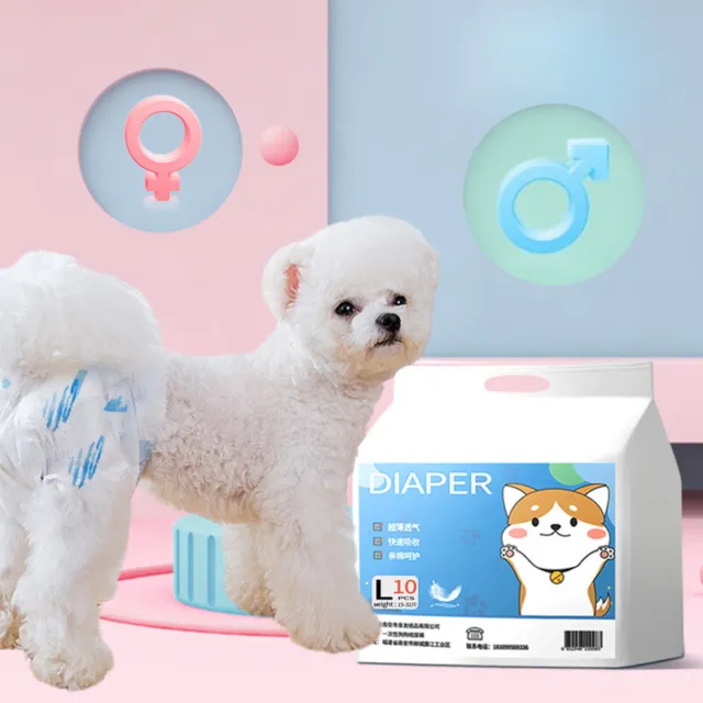 10Pcs Dog Diaper Male Dog Female Dog Puppy Diaper Full Wrap Diaper For Dog