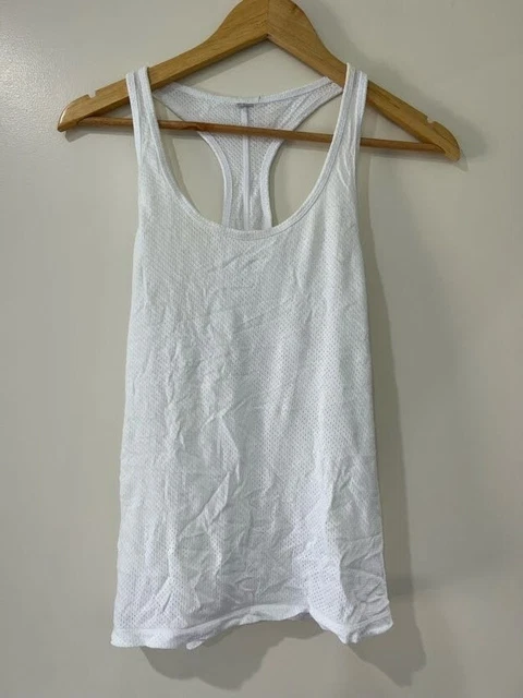 Lorna Jane Racerback Scoop Neck Tank Top White Size