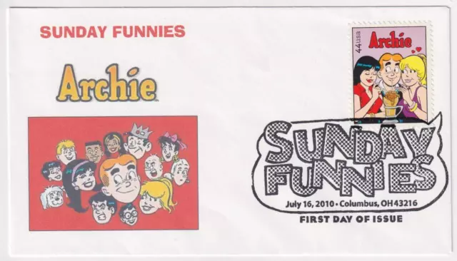 COMICS SUNDAY FUNNIES ARCHIE Stamp Ginsburg First Day Cover FDC C5110