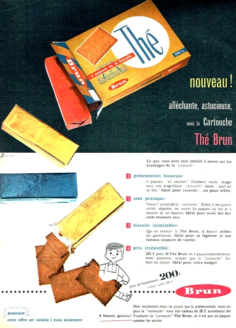 PUBLICITÉ ADVERTISING 1220 1965 fameux biscuits Petit-Brun extra 2 pages EUR 3,50 - FR