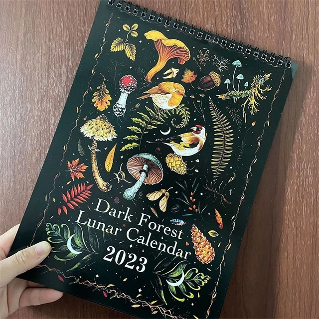 DARK FOREST LUNAR Calendar 2023 Wall Calendar Monthly Colorful Wall