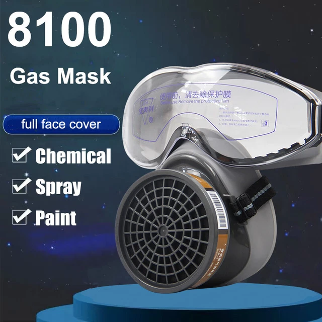 Half Face Gas Mask Single Filter Safety Gas Chemical Respirator with Goggles