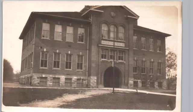 PUBLIC SCHOOL HOUSE clinton mi real photo postcard rppc michigan history