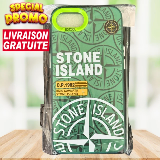 Coque Stone Island Pour IPhone 15 - Couleur Rose, Finition Mate TPU, Anti-choc, Légère, Avec Clip, Design Premium