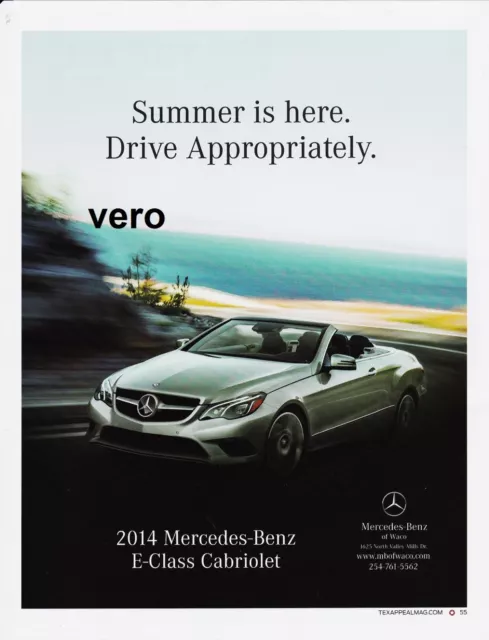 2014 magazine ad MERCEDES BENZ Cabriolet E class print clipping car automobile