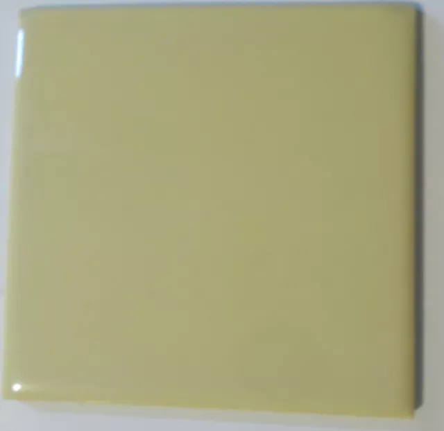 Light Yellow Ceramic Tile 4 5/16" Vintage Mid Century Modern Bathroom